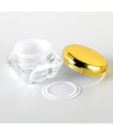 Zeoabsy 4-Pack 5ml Transparent Acrylic Diamond-Shaped Jars with Gold Screw Caps Perfect for Creams Lotions Nail Art & Lip Balm - Buy Online on SooperMarket.com
