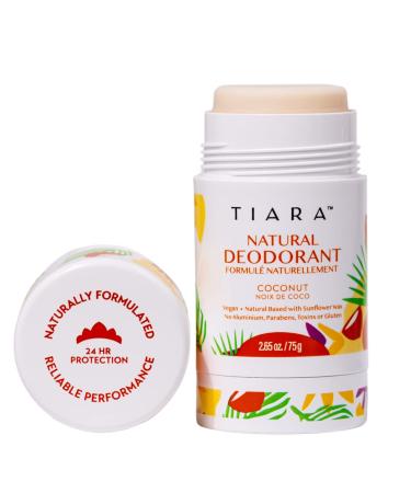 TIARA Coconut Natural Deodorant for Women 75g | Aluminum and Paraben Free Scented Deodorant | Long Lasting Formula for Women's Armpit Microbiome - Buy Online on SooperMarket.com