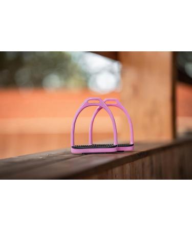 Equinate Stirrups Midway 10cm Pink - Anti-Slip Rubber Tread for Adults & Children - Set of 2 - International Shipping Available - Buy Online on SooperMarket.com