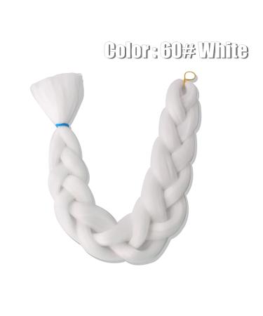 6 Packs Eunice Jumbo Braiding Hair Extensions - Colorful Synthetic Kanekalon for Crochet Box Braids - 165g/pcs 104cm (White) - International Shipping Available - Buy Online on SooperMarket.com