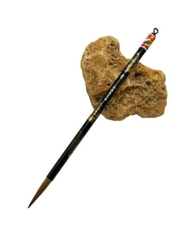 Easyou Hu Brush Chinese Brush for Regular Running Script of Calligraphy and Figure Flower Drawing Pure Wolf Hair(Weasel) 0.65 * 3.4cm(0.24*1.34) mbdq L Pure Wolf Hair Mbdq L