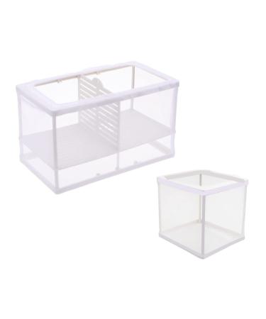 alfyng 2 Pcs Fish Tank Breeder Net, Fish Hatchery Breeder Box Separation Nettig, Plastic Frame Fish Breeding Box Fry Hatchery Incubator Mesh with Suction Cup for Aquarium