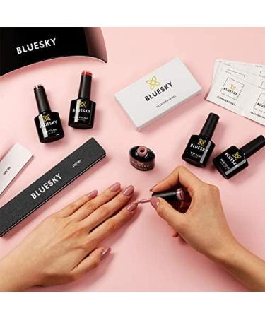 BLUESKY Gel Nail Polish Starter Kit - Autumn Gel Nail Set with UV LED Lamp, 3 Gel Polishes, Top & Base Coat, Cleanser, Nail File & Buffer - Buy Online on SooperMarket.com