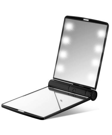 Glamza LED Light Foldable Illuminated Make Up Cosmetic Flip Beauty Vanity Mirror Travel
