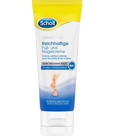 Scholl rich foot and nail cream - ideal for rough and very dry feet - with urea and vitamin complex - increases the moisture content - 75 ml
