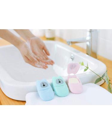 KISEER 150 Mini Portable Travel Soap Paper Sheets - Disposable Hand Washing Bath Scented Paper Soap for Camping & Hiking - 50 Count per Box - Pack of 3 (Blue Green Pink) - Buy Online on SooperMarket.com