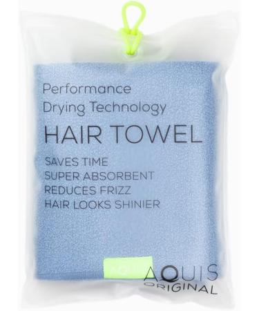 AQUIS Microfiber Hair Towel - Ultra Absorbent Fast Drying | Water-Wicking for All Hair Types | Waterfall Blue 19x39 inches - Buy Online on SooperMarket.com