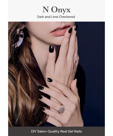 ohora Semi Cured Gel Nail Strips in Onyx - Salon-Quality & Long Lasting - Easy Application & Removal - Includes Prep Pads, Nail File & Wooden Stick - Buy Online on SooperMarket.com