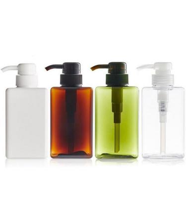 3PCS 100ML Refillable Squared Pump Bottles-Plastic Cosmetic Makeup Lotion Storage Container Bath Shower Shampoo Soap Hair-Conditioner Facial Cleanser Jar Pot (Clear) - Buy Online on SooperMarket.com