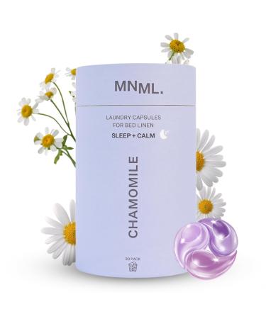 MNML Chamomile Laundry Pods designed for Sleep & Calm Eco-Friendly Natural Laundry Detergent Pods for Sensitive Skin. No Waste No Plastic Natural Bio-Enzymes Luxury Fragrance 30ct Capsules