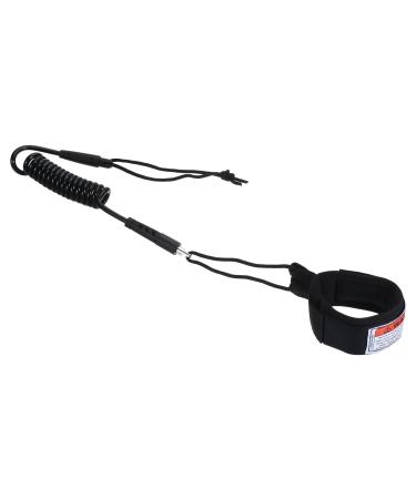 PATIKIL Surfboard Leash, Coiled Leashes with Plug Wrist String Rope for Body Board Paddle Board Black