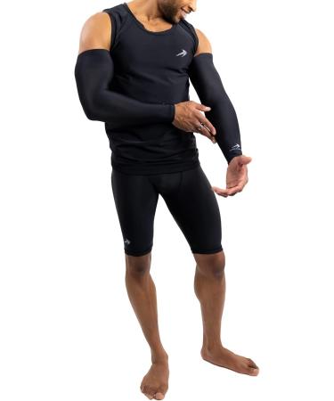 CompressionZ UV Protection Compression Arm Sleeves for Men & Women - Black Elbow Sleeve - Buy Online on SooperMarket.com