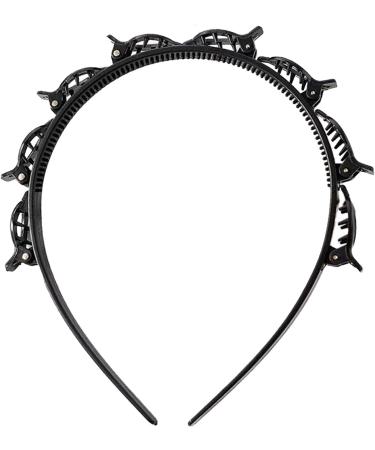 Veeteah Hairband with Clips Hair Pin Headband Twist Plait Headband Hair Tool Double Layer Bangs Hairpin Headband Weave Bangs Clip For Women Girls Black - Buy Online on SooperMarket.com
