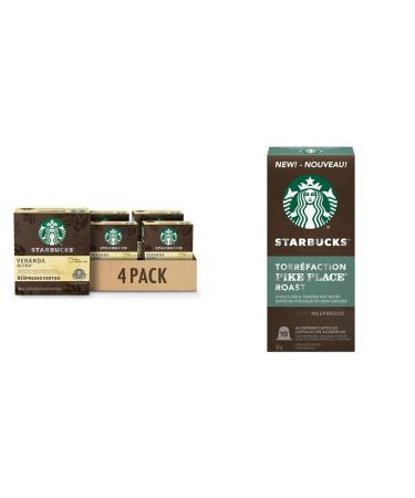 STARBUCKS Veranda Blend for Nespresso Vertuo Blonde Roast Coffee Pods 8 K-Cup Capsules Pack of 4 & By Nespresso Pike Place 5 X 10 Nespresso Coffee Pods 50 Count