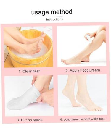 1Pair Moisturizing Socks Overnight Spa Cotton Socks Treatment Intensive Repair Dry Cracked Feet White XL - Buy Online on SooperMarket.com