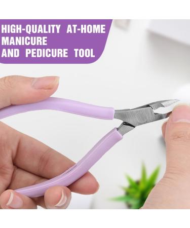 Cuticle Nipper Cutter Professional Cuticle Nippers Stainless Steel Cuticle Trimmer with Silicone Handle Sharp Cuticle Cutters Remover Nail Care Tool for Manicure & Pedicure (Purple) - Buy Online on SooperMarket.com
