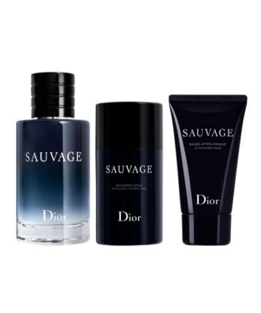 Christian Dior Sauvage For Men 3 Piece Set (3.4 Ounce Eau De Toilette Spray + 1.7 Ounce After Shave Balm + 2.6 Ounce Deodorant Stick) - Buy Online on SooperMarket.com