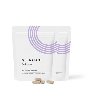 Nutrafol Postpartum Hair Growth Supplements Clinically Tested for Visibly Thicker Hair and Less Shedding Breastfeeding-Friendly - 2 Month Supply 2 Refill Pouches
