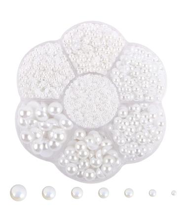 5700 Pcs Half Pearls for Crafts,Nail Pearls for Nails Art for Crafting DIY Accessory,Flatback Pearls gems for Makeup,White Neatly Organized Craft Pearls for Artists Creative (2/3/4/5/6/8/10mm)