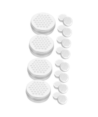 PopetPop 20 STK aluminum box with hollow thread odor training set for dogs dog nose training device tin cans with screw cap gift cancellous work essential oil white sheet metal 2.6x6.8cmx2pcs silver 2x2Stk