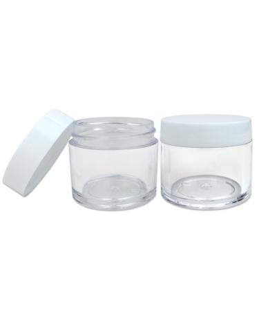 Beauticom 6 Piece 1 oz. Clear Acrylic Jars with Flat Lids for Creams Lotions Makeup & Samples - Ideal for Cosmetics & Herbs - Buy Online on SooperMarket.com