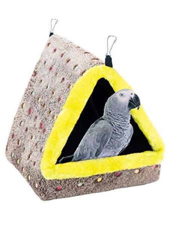 MEWTOGO Large Winter Warm Bird Nest House, Fluffy Parrots Bird Bed for Cage Hanging Hammock Plush Shed Hut Hideaway Hut for Parakeets African Grey Cockatoos Cockatiels Lovebird