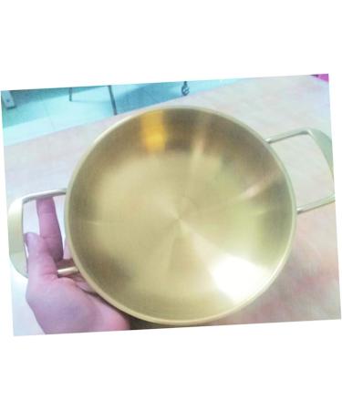 Alipis 2pcs Skillet Pan Woks and Stir Fry Pans Stainless Stock Pot for Soup Stainless Steel Dinner Plates Chinese Wok Nonstick Stovetop Wok Korean Noodle Ramen Pot Non- Italy Non Stick Size 1x2pcs Goldenx2pcs - Buy Online on SooperMarket.com