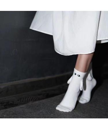 Balleenshiny Funny Magnetic Suction 3D Doll Couple Socks - Unisex One Size 2 Pairs White - Buy Online on SooperMarket.com
