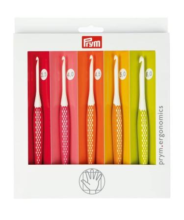 Prym Crochet Hook for Wool Ergonomics 3.50-6.00 mm x 1 Set, Multi, One Size