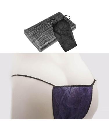 Newmind 100x Disposable Thong Panties Portable Individually Wrapped for Women Tanning SPA - Black - Buy Online on SooperMarket.com