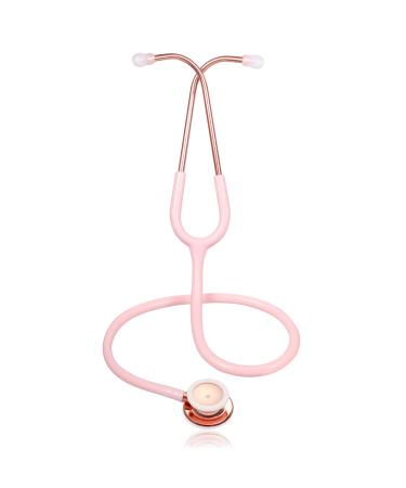Scienlodic Double-Sided Stethoscope with Ear Tips Professional Stethoscope for Doctor Nurse Clinical Student Use Customized Gold-Plated High-end - Light Pink 03-Light Pink