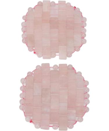 Jauarta 2 Pack Rose Quartz Eye Pads - Migraine Relief Reduces Puffiness & Wrinkles - Cooling Eye Covers for Soothing Relaxation - Buy Online on SooperMarket.com