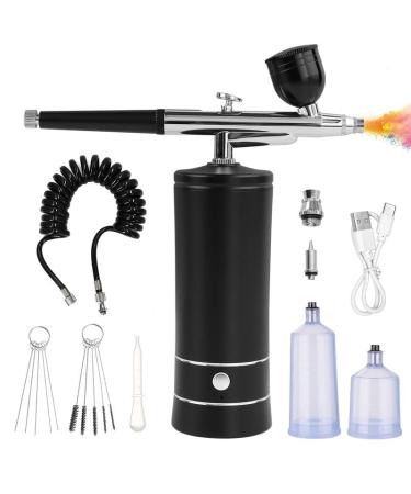 Airbrush Kit with Compressor  Auto Handheld Airbrush Gun with 0.3mm Tip  Rechargeable  Portable Air Brushes for Painting  Tattoo  Nail Art  Model Coloring  Makeup  Cake black