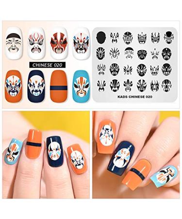 Shop Alexnailart Creative Chinese Nail Stamp Plates - Beijing Opera Face Mask Designs & Multi-Pattern Circuit Board Templates for DIY Nail Art - Buy Online on SooperMarket.com