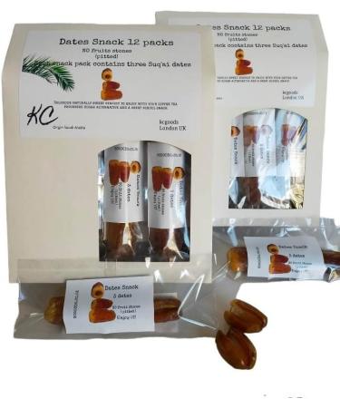 Dates Snack Box 12pcs no Fruits Stones ( pitted) Three Dates per Snack Pack - Buy Online on SooperMarket.com