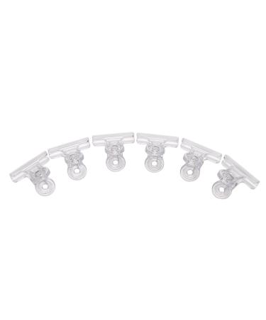 Peowuieu Rusian C Nail Clamps Clips Multifunctional Tool Acrylic Nails Pinchers Transparent Set of 6