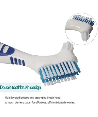 4pcs Denture Cleaning Brush Denture Brush Double-Sided Denture Cleaner with Ergonomic Handle Fashion - Buy Online on SooperMarket.com