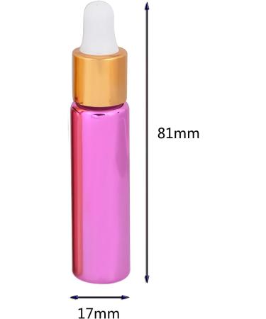 Tianzd 6 Pack 10ml Chrome Pink Glass Pipette Bottles - Essential Oil & Perfume Containers with Gold Screw Cap - Buy Online on SooperMarket.com