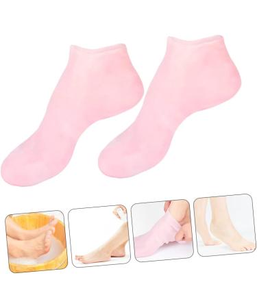 minkissy 2 Pairs Sock Tableware Sucker Moisturizing Heel Sleeves Spa Silicone Gel Skin Protect Soles Exfoliating Essential Oil Moisturizing Cotton Moisture Cream Women's Sebs Pink Vitality - Buy Online on SooperMarket.com