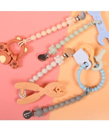 Kekafu Silicone Pacifier Clip for Baby Boys Girls - Beige Soothers Holder - Buy Online on SooperMarket.com