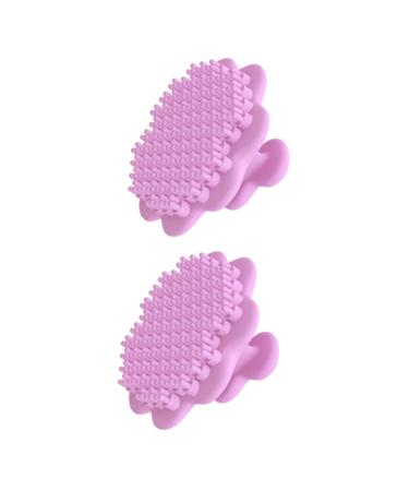 FRCOLOR Pack of 2 Cleaning Brush Makeup Remover Handy Silicone Face Brush Tool Face Sponge Face Scrub Brush Exfoliating Brush Cosmetic Scrubber Skin Care Brush 5.20X5.20X3.00CMx2pcs