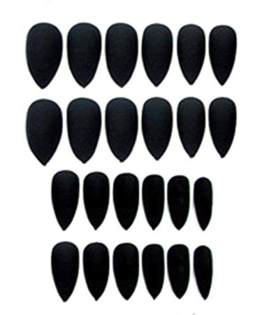 Fat-catz-copy-catz 24x Full Coverage Smooth Matte Stiletto pointed False Fake salon Nails Makeup (24x Matte Black Nails) - Buy Online on SooperMarket.com