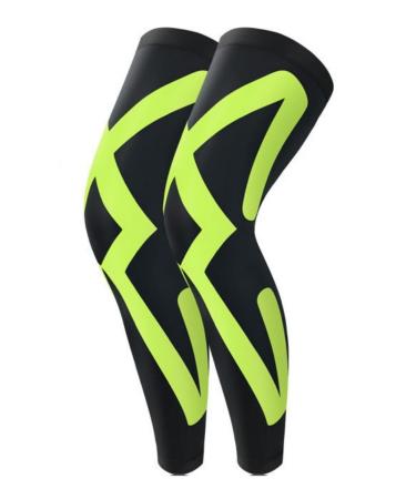 WIRUN Full Long Leg Compression Sleeves, Thigh High Stocking Support for Thigh Calf Knee, Running, Basketball, Cycling, Gym Green X-Large
