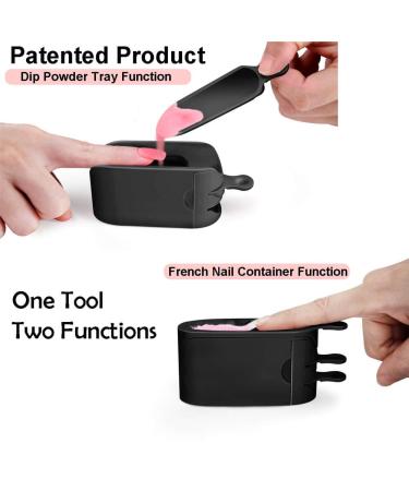 Dip Powder Tray Recycling System & French Tip Mould - Nail Glitter Holder Saver (Black) - Buy Online on SooperMarket.com
