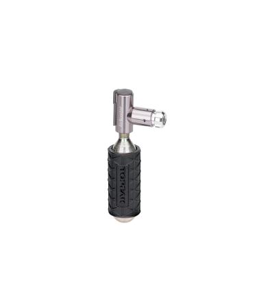 Topeak Air Booster CO2 Bike Tire Inflator Head CO2 Cartridge & Protective Sleeve, Black, Silver, 4.4 x 3.7 x 1.5 cm / 1.7 x 1.4 x 0.6 (inflator) 5.9 x 2.8 cm / 2.3 x 1.1 (Sleeve)