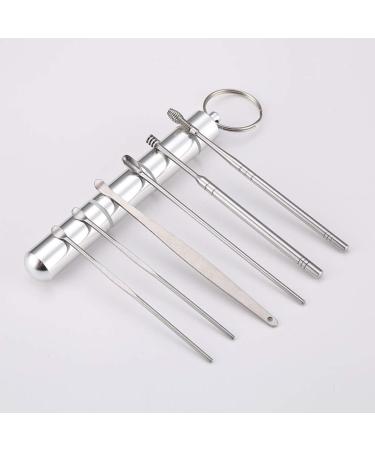 BAIRU 6PCS Pocket Ear Wax Removal Tool Set in Portable Aluminium Alloy Bottle - Buy Online on SooperMarket.com