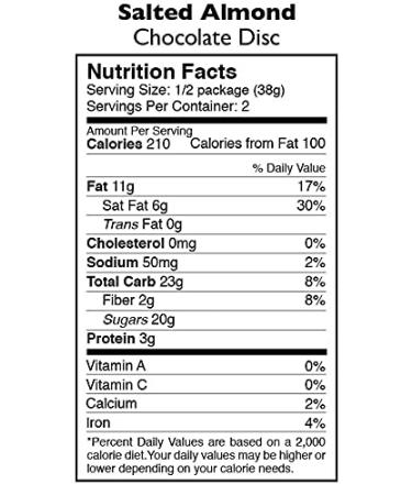 Taza Chocolate Organic Mexicano Disc 40% Dark Chocolate  Salted Almond  2.7 Ounce (12 Count)  Vegan Salted Almond 2.7 Ounce (Pack of 12) - Buy Online on SooperMarket.com