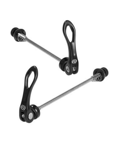 Chooee Quick Release Skewers Front & Rear Set for Mountain Bike or Road Bike (red/Black) Black Road bike