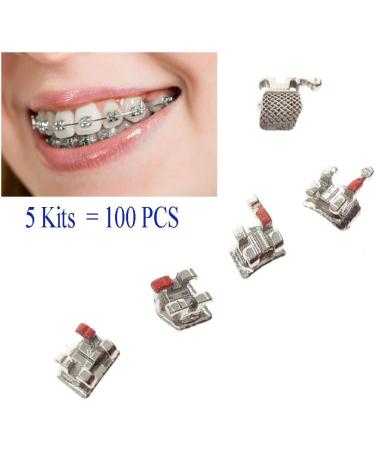 5 Kits (100 Pcs) Dental Orthodontic Metal Brackets Brace Mini Roth 022 Slot 3-4-5 Hooks - Buy Online on SooperMarket.com