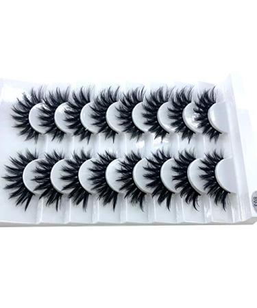 HBZGTLAD 3D Mink Eyelashes â€“ 8 Pairs Long Natural False Lashes for Stunning Makeup (B03) - Buy Online on SooperMarket.com